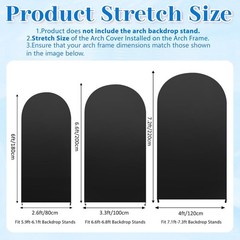 3Pcs Wedding Arch Cover Stretchable For Backdrop Stands (No Door)