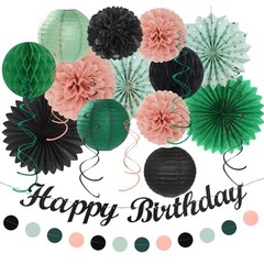 Sage-Green Blush-Pink Black Birthday Party Sage-green Blush-pink Black
