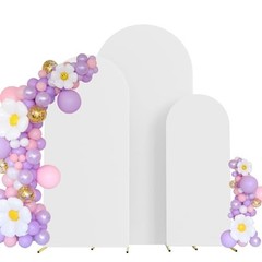 4FT,5FT,6FT Spandex Arch Backdrop Stand Covers Set of 3 | 4FT 5FT 6FT White