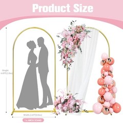 6FT Arch Backdrop Stand, Gold Metal Arch Stand Backdrop | Easy Assembly, 6 FT