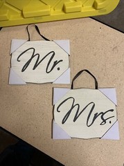 Wedding Bridal Bride Groom Black White Mr. Mrs. Plaques 8” X 10”