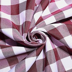 10 Burgundy on White Gingham Buffalo Plaid Polyester CHAIR SASHES Decorations