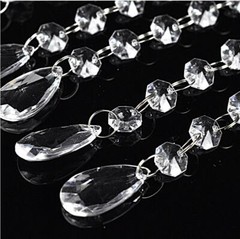 60pcs 17.5cm Teardrop Acrylic Crystal Beads Curtain Chandelier Garland Pendants