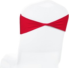 MDS Pack of 10 Spandex Chair Sashes Bows Elastic Stretch Dining Chair Bands Ties