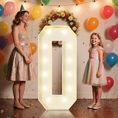 4FT Marquee Numbers 0 Sign,Large Light Up Numbers Party Decoration – Hook and…