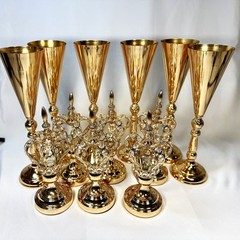 12-Piece Royal Gold Crown & Goblet Decor Set – Luxury Wedding Centerpiece Bundle
