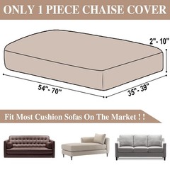 Couch Cushion Cover Chaise Lounge Cover Washable Separate Seat Chaise Couch C…