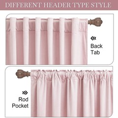 RYB HOME Pink Velvet Curtains 84 inches – Blackout Curtains for Living Room, …