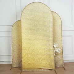 7 ft CHAMPAGNE Metallic Fitted Spandex Round Top Arch STAND COVER Party Events
