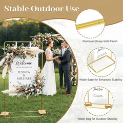 Wedding Welcome Sign Stand, Adjustable 50/68 Inch Metal Sign Holder, Gold | Over