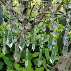 50/100pcs Acrylic Crystal Octagon Bead String Prism Garland Chandelier Hanging