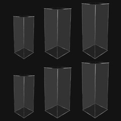 2x Acrylic Column Flower Stand Crystal Chains Geometric Wedding Centerpieces