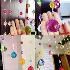 Crystal Beaded Curtain, Multicolor Hanging Door Decoration with Acrylic Balls, R