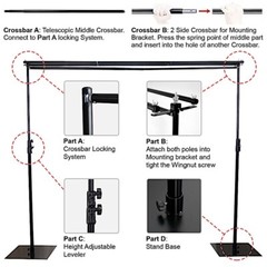 10 feet Black DUAL CROSS BAR Photo BACKDROP STAND Wedding Party Events Supplies