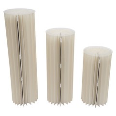 3x Foldable Cardboard Flower Stands Columns Wedding Decor Display With PVC Plate