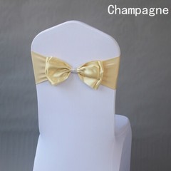 10pcs Chair Cover Sash Bowknot Spandex Satin Bow Stretch Ribbon Wedding Party