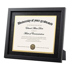 x4 Diploma Frame Certificate Degree Document Frame with High Definition 1 Black