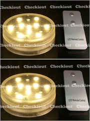 2 Warm White 10 LED Submersible Waterproof Wedding Vase Base Light Floral Remote