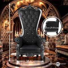 NEW Black or White 6ft King Queen Throne Chair BDSM GOTH Wedding Banquet