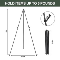 DANMO Easel Stand for Wedding Sign Poster 63” Instant Display Easel for Floo…