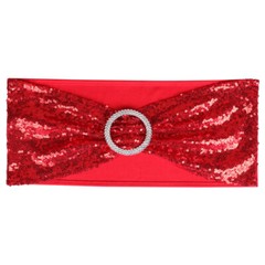 10-100Pcs Stretch Sequin Wedding Chair Bands with Buckle Slider Sashes Bow Decor