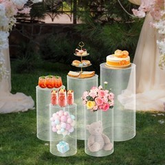 5x Large Cylinder Tables For Parties Pedestal Display Plinth Pillars For Wedding