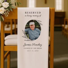 Customized Photo Reserved Memorial Wedding Chair Fabric Sign
