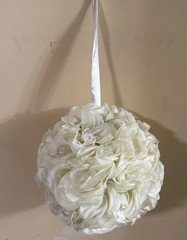 Cream- white Soft Touch Foam Kissing Ball Wedding Centerpiece, 6-inch