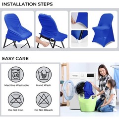 10 Royal Blue Stretchable Spandex Chair Covers for Wedding Banquet Decorations