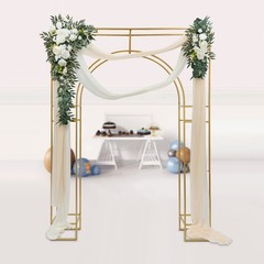 1.8*2.4m Wedding Party Arch Backdrop Stand Square Metal Balloon Arch Stand Gold