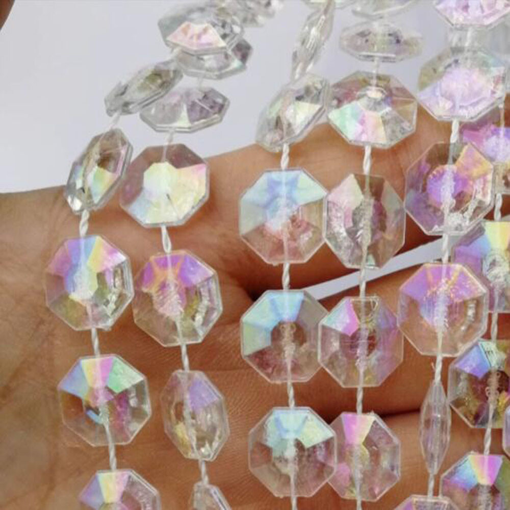 1 Roll 66Ft 20M Acrylic Crystal Bead Garland Diamond Diy Strand Curtain Wedding