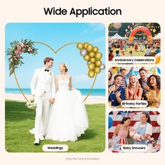 210cm Heart Shaped Gold Metal Balloon Arch Stand Frame Display Kit For Wedding