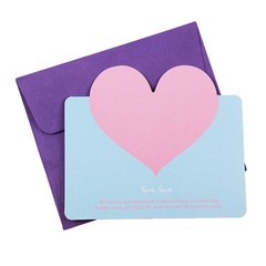 10pcs/bag Mixed Color LOVE Heart Shape Greeting Card Valentines Day Gift Card We