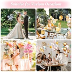Arch Backdrop Stand and Cover Set 7.2FT/6FT, 7.2FT,6FT Gold Arches+White Covers