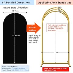 Wedding Arch Backdrop Cover, Set of 2 (7.2ft, 6ft), 2 Sided 7.2 ft, 6 ft Black