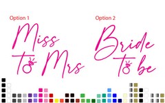 Miss to Mrs Bride to be Wedding Sign Sticker Decal Bridal Shower Minimal Script
