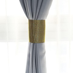 4 GOLD Rhinestone Mesh CURTAIN Tie Backs Drapery Holdbacks Party