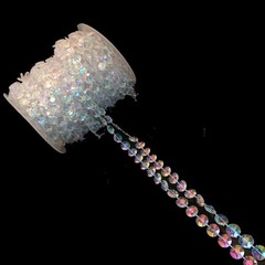 99FT Iiridescent Acrylic Crystal Bead Garland Diamond Strand Wedding Decoration