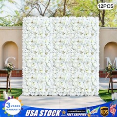 12* Artificial Flower Wall Panel Wedding Backdrop Event Party Flower Wall Panel
