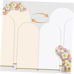 Double Color Arch Backdrop Cover Set of 3 – 6FT+6.6FT+7.2FT White+Crean