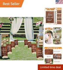 Sturdy 8 Pcs Wedding Aisle Signs – 11.8×7.9 Inches with Inspirational Quotes