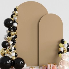 Elegant Khaki Spandex Arch Covers – Perfect for Wedding & Party Backdrops