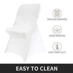 Peomeise Stretch Spandex Folding Chair Cover for Wedding Party Dining Banquet…