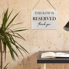 Wedding Reserved Row Signs – This Row Is Reserved Wooden Hanging Signs for Chair