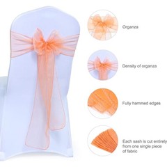 10/20/50/100 Pcs Organza Chair Cover Sash Bow Wedding Party Venue Decoration