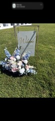 Wedding Artificial Floral Arrangement Decor Blue White Pink Green Fabric Plastic
