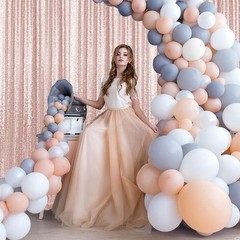 10×10FT Rose Gold Sequin Backdrop Curtain, Photography Backdrop Glitter Cur
