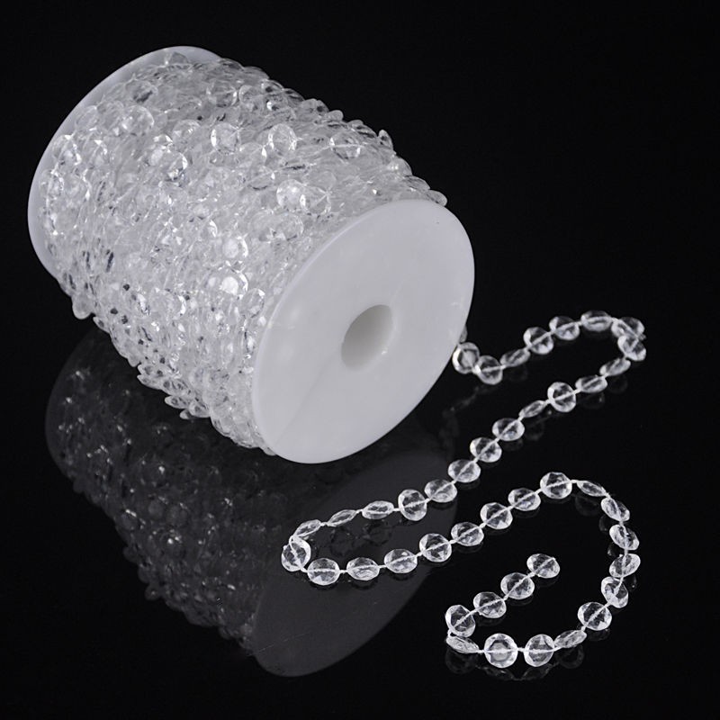 99FT Acrylic Crystal Bead Chandelier Garland Hanging Wedding Curtain Decor zz