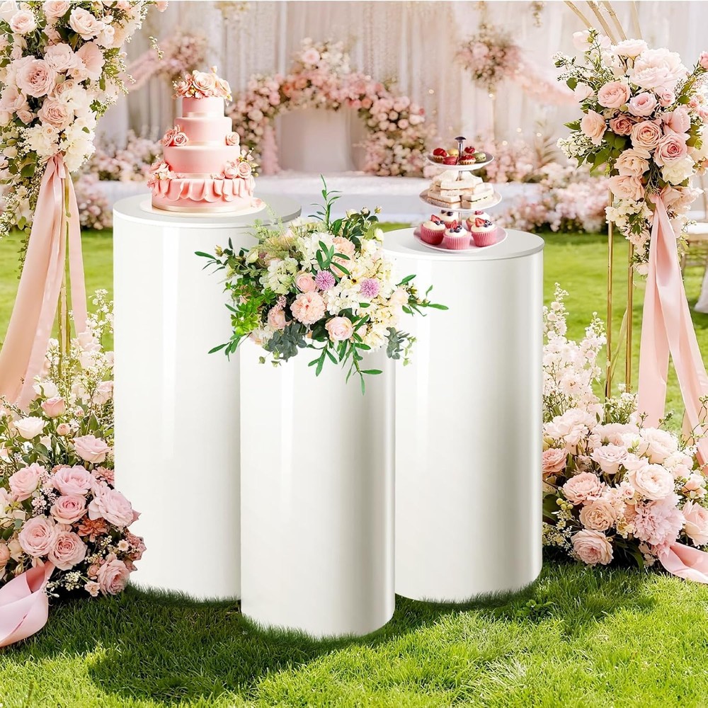5Pcs Cylinder Stands for Party Pedestal Display Plinth Pillars for Wedding Decor