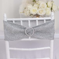 5 SILVER Spandex Chiavari Chair Cushion Covers Wedding Reception Party